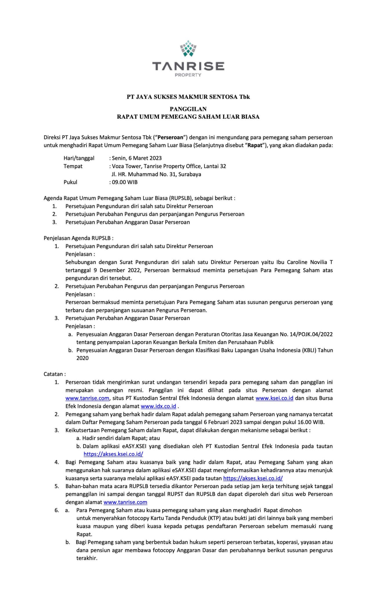 RUPS - Tanrise Property