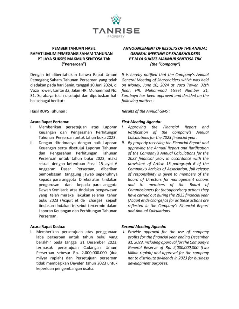 RUPS - Tanrise Property